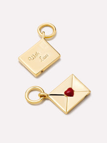 14K Gold Plated Enamel Red Heart Love Vday Earring Charms For Women Ana Luisa Love Letter Charms