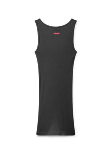 Women | Vintage Scoop Neck Extra Long Tank | Black