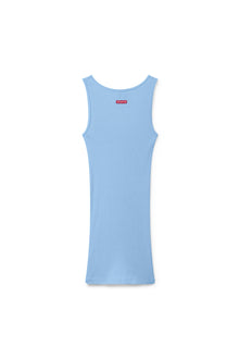 Women | Vintage Scoop Neck Extra Long Tank | Periwinkle