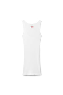 Women | Vintage Scoop Neck Extra Long Tank | White