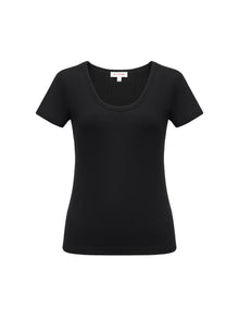 Cotton U Short-Sleeve Tee | Black