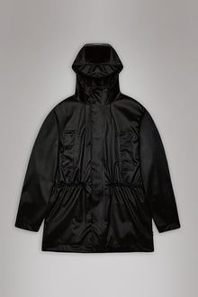 RAINS Bold Long Jacket Black Grain Jacket