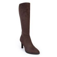Lynx Boot Mid Heel Dress | Java Faux Suede