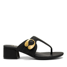 Cloude Sandal Heel | Black Faux Calf