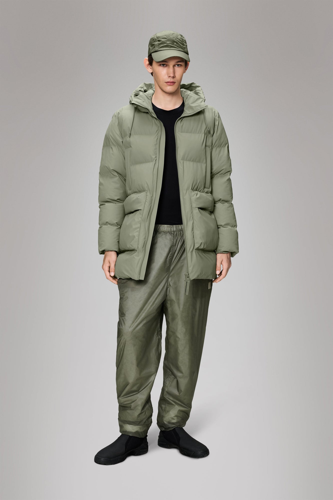 RAINS Alta Long Puffer Cargo Jacket Drift Jacket