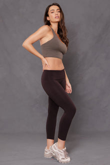 Women | Rolldown Capri Legging | Charcoal/Plum