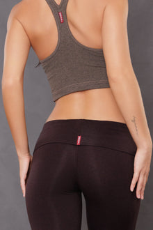 Women | Rolldown Capri Legging | Charcoal/Plum
