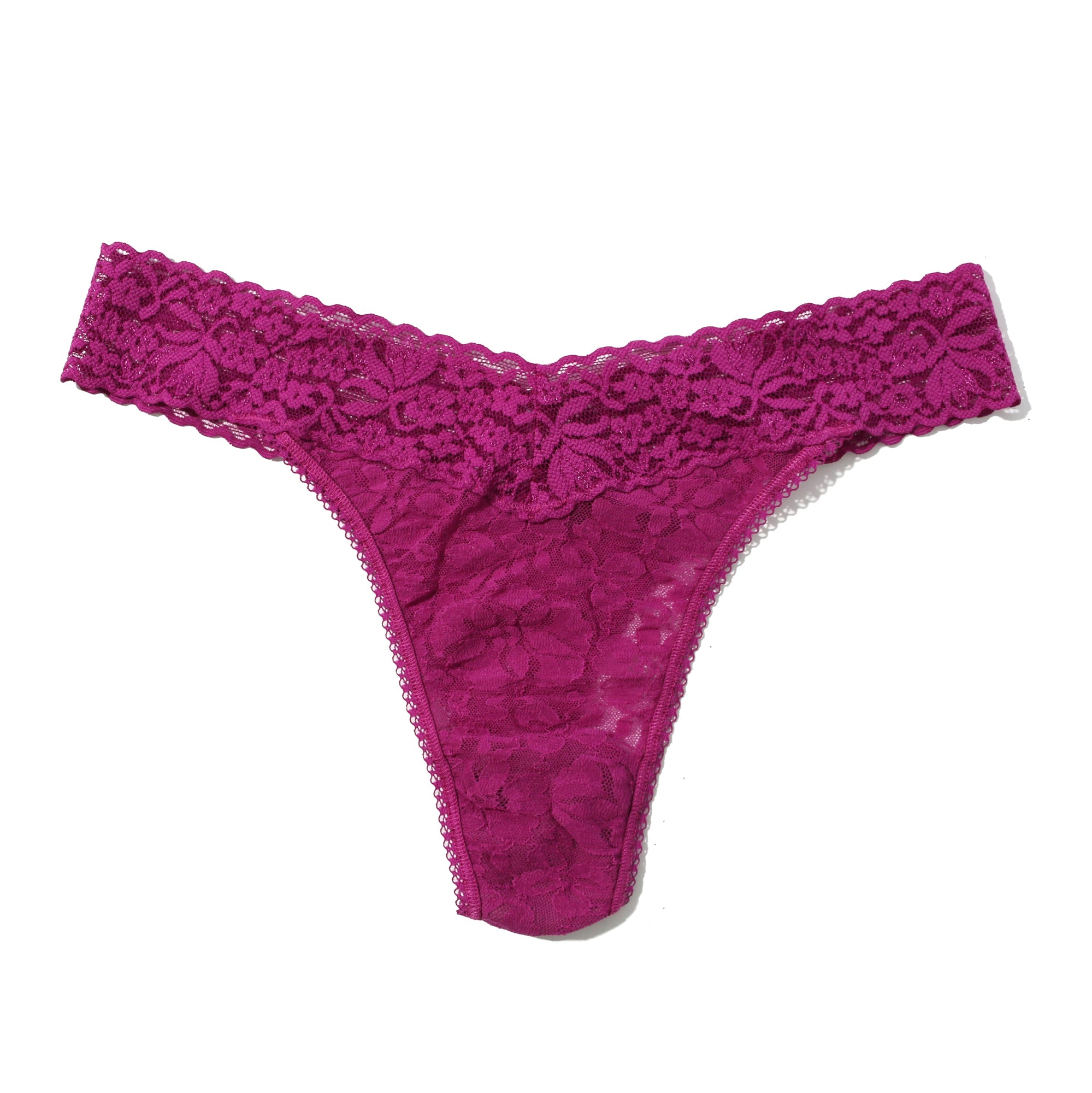 Flora Lace Original Rise Thong | Picking Plums (Pink)