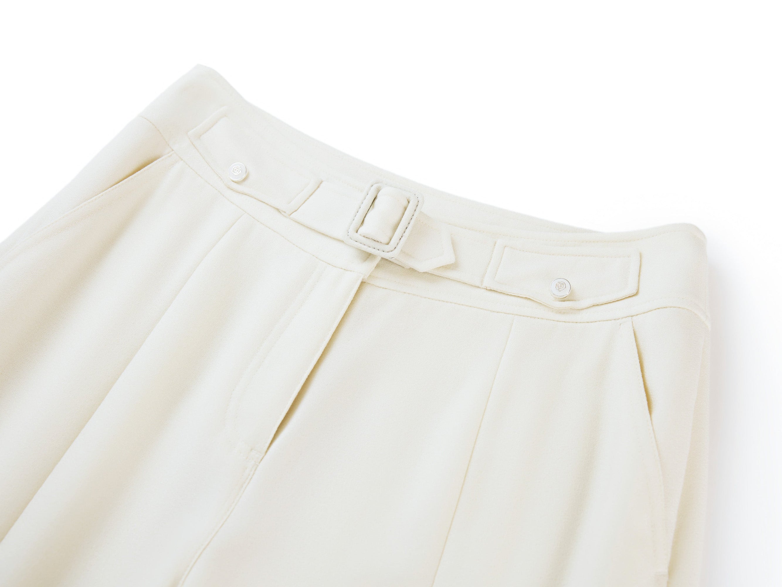 High-Waisted Wide-Leg Trouser | White