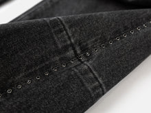 Dark-Wash Straight Leg Pants | Black