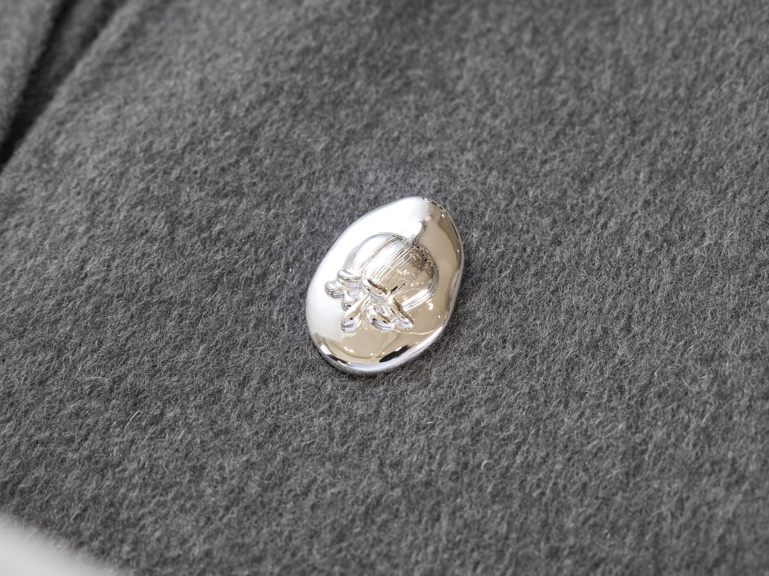 Chinese Style Cashmere Coat | Grey