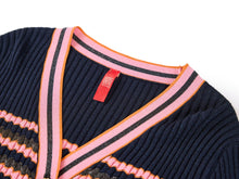 Striped Knit Cardigan | Pink
