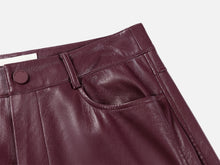 Faux Leather Pant | Wine Red