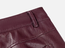 Faux Leather Pant | Wine Red