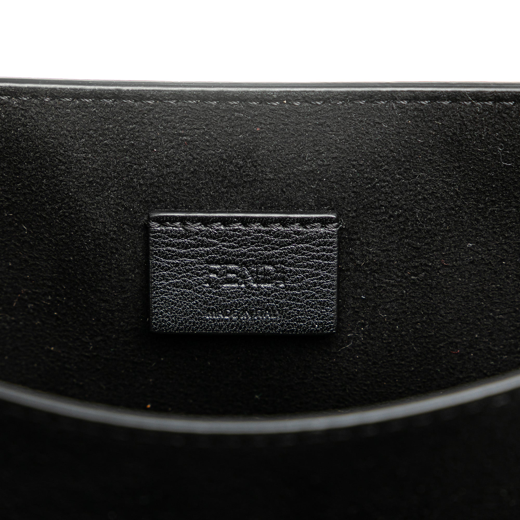 Fendi | Pre-Owned Leather Crystal Fab Crossbody | Black