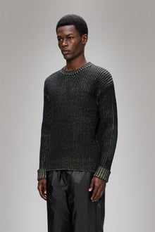 RAINS Sapa Knit Crew Neck Black/Acid Long Sleeve