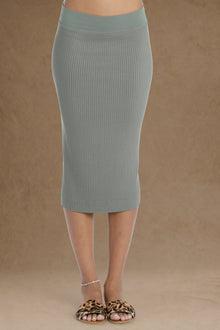 Women | Lightweight Ribbed Midi Pencil Skirt | Flightsuit