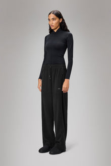 RAINS Addis Fleece Pants Wide Black Pants