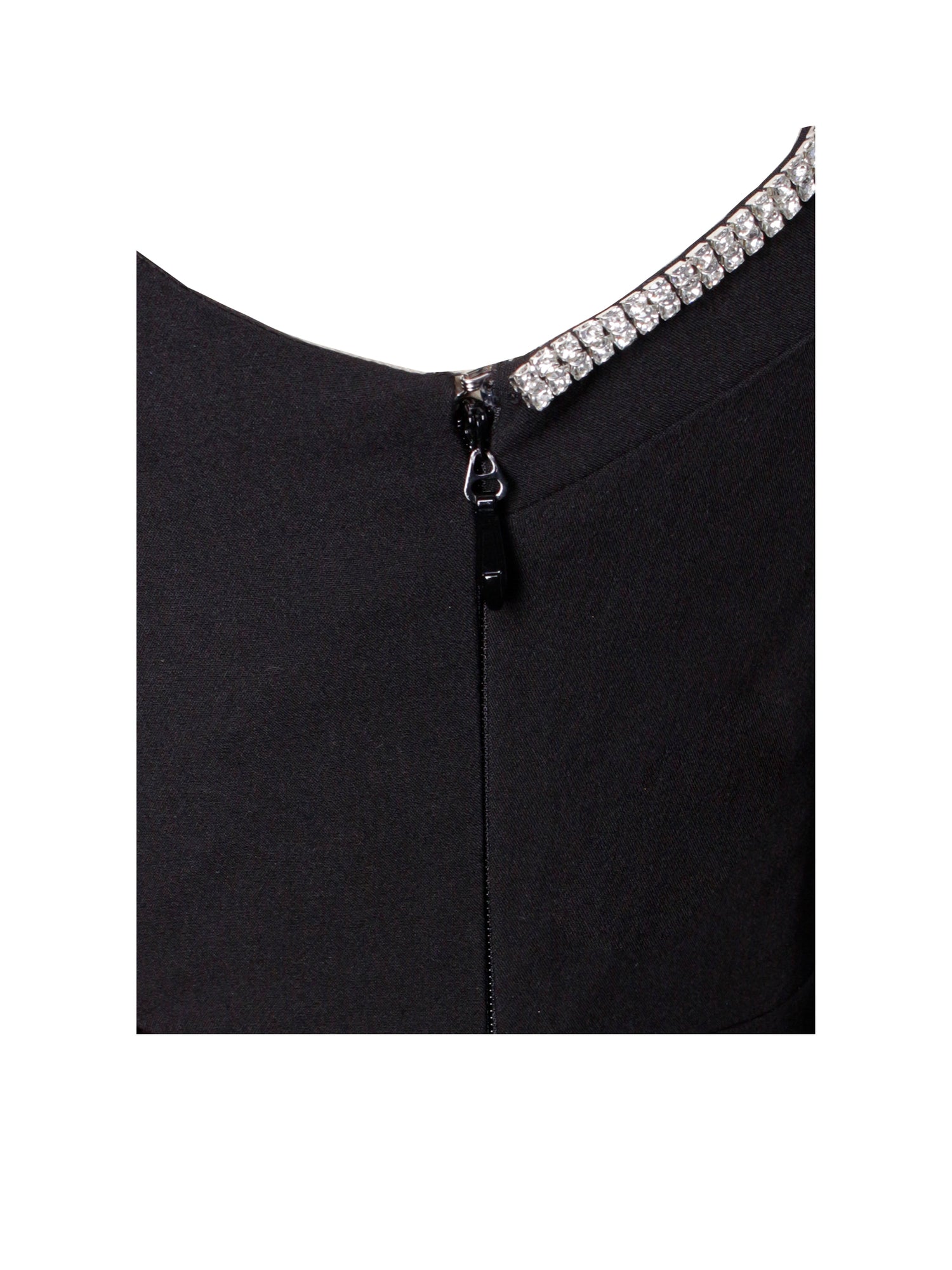 Flore Crystal Straps Backless Gown With Bow | Black