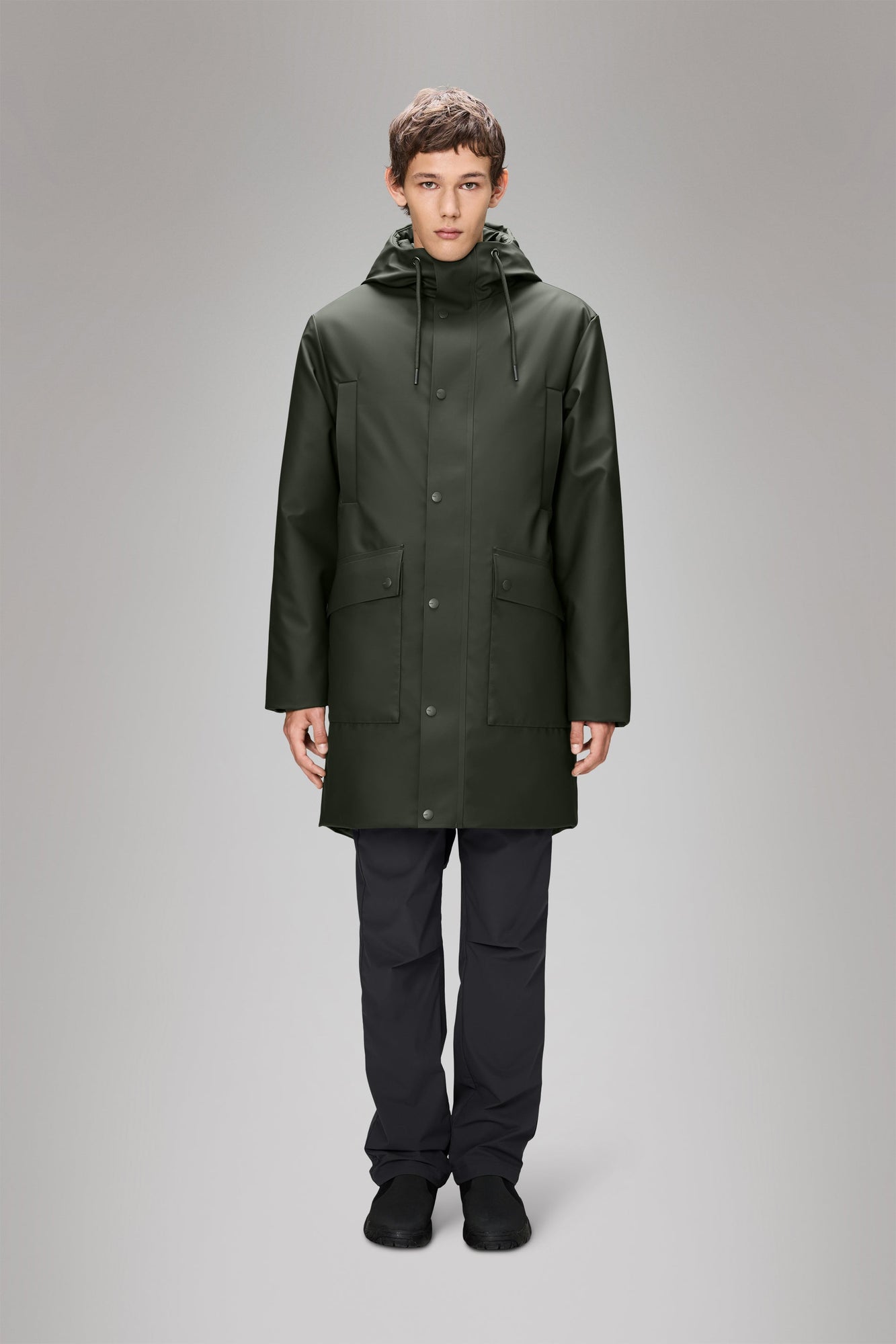 Rains Nome Long Parka Green Jacket