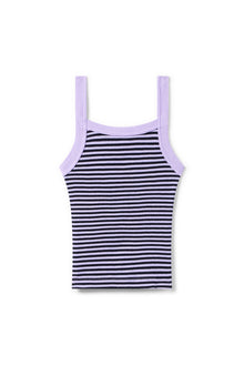 Women | Vintage Striped Sport Ribbed Tank | Lilac