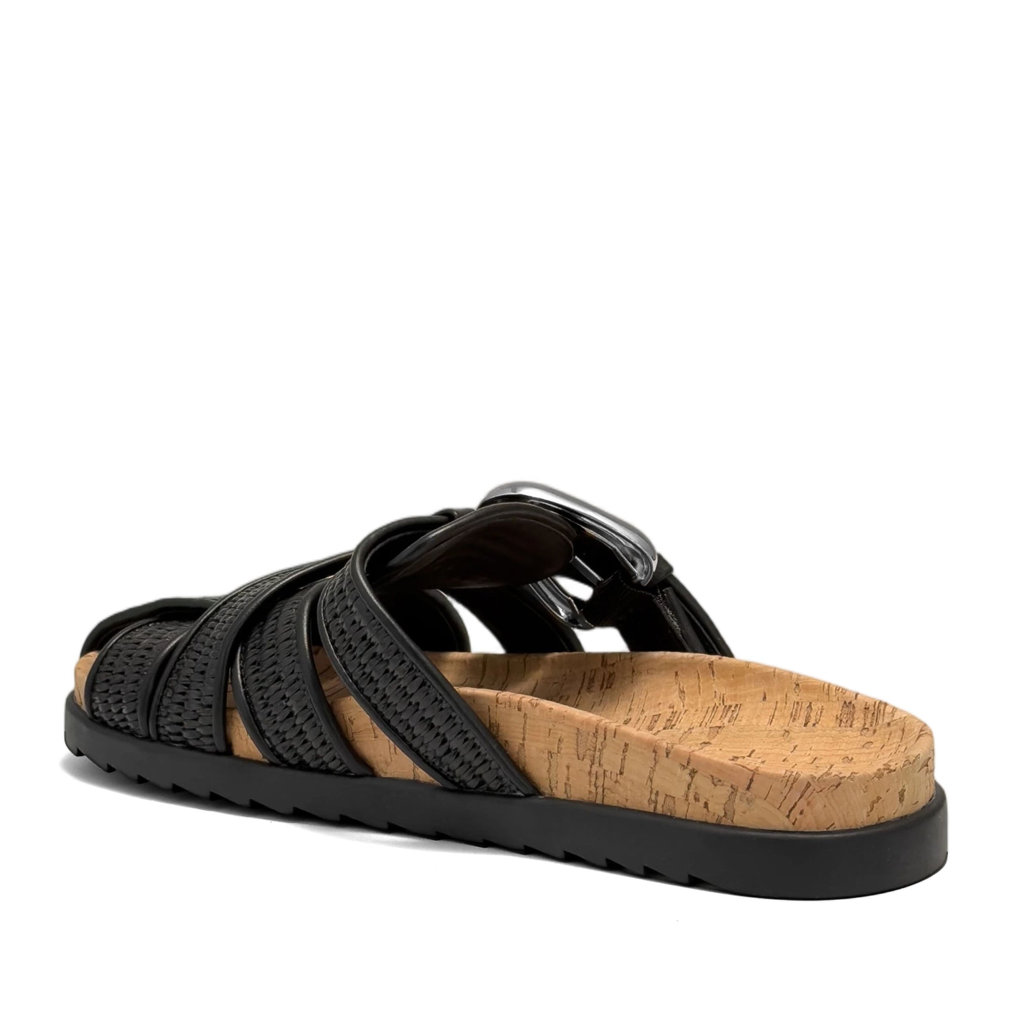 Liberty Casual Mule | Black Basket Raffia