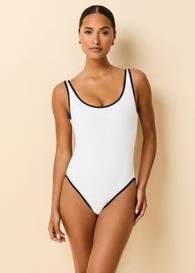 The Anne-Marie Ribbed One Piece - Solid & Striped