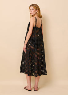 Womens | Annika Midi Dress Classic Eyelet | Noir