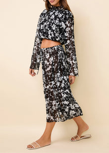 Womens | Ziva Skirt | Black & White Floral