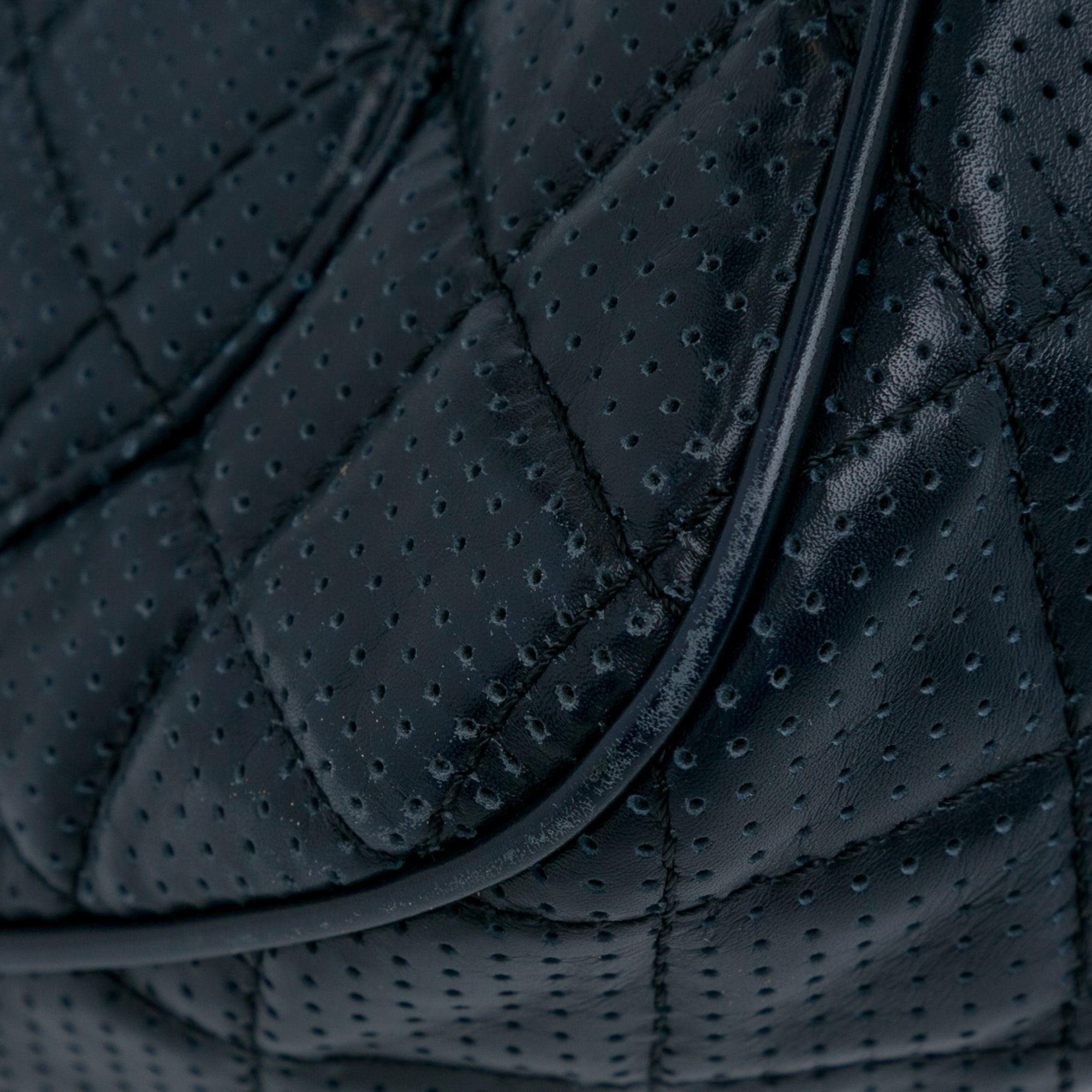 Chanel | Pre-Owned Perforated Classic Mini Rectangular Flap | Blue/Dark Blue