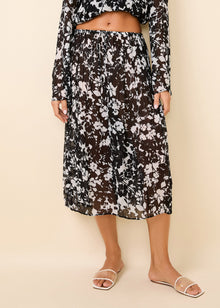 Womens | Ziva Skirt | Black & White Floral
