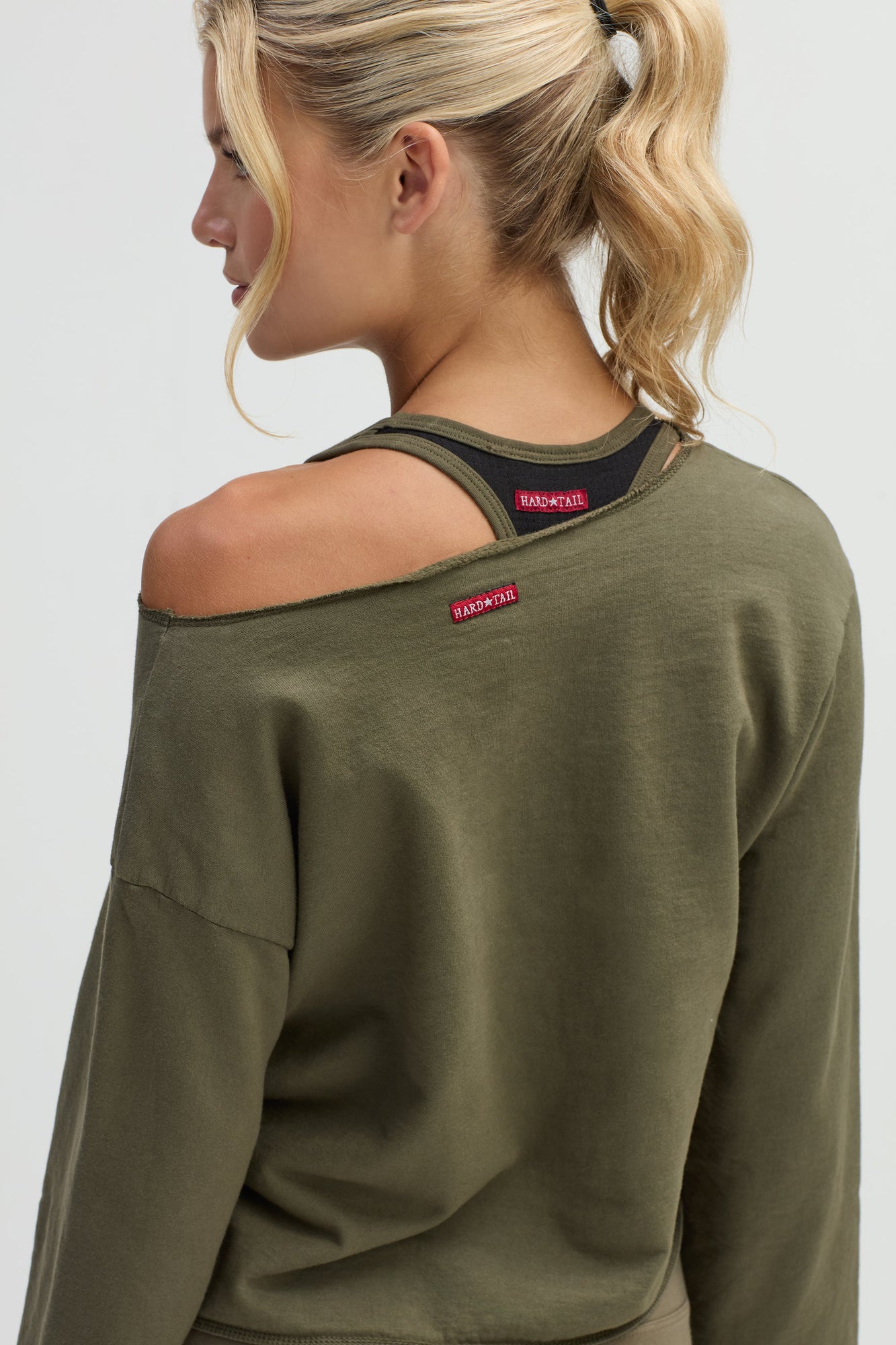 Women | Lace-Up Sweatshirt | Olive