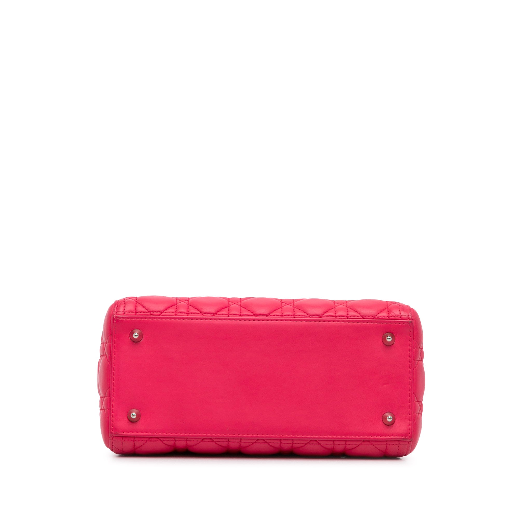 Dior | Pre-Owned Medium Lambskin Cannage Lady | Pink/Hot Pink