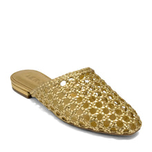 Assia Dress Flat | Gold Faux Open Woven