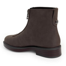 Poshia Bootie Low Block Heel | Java Faux Tumbled Nubuck