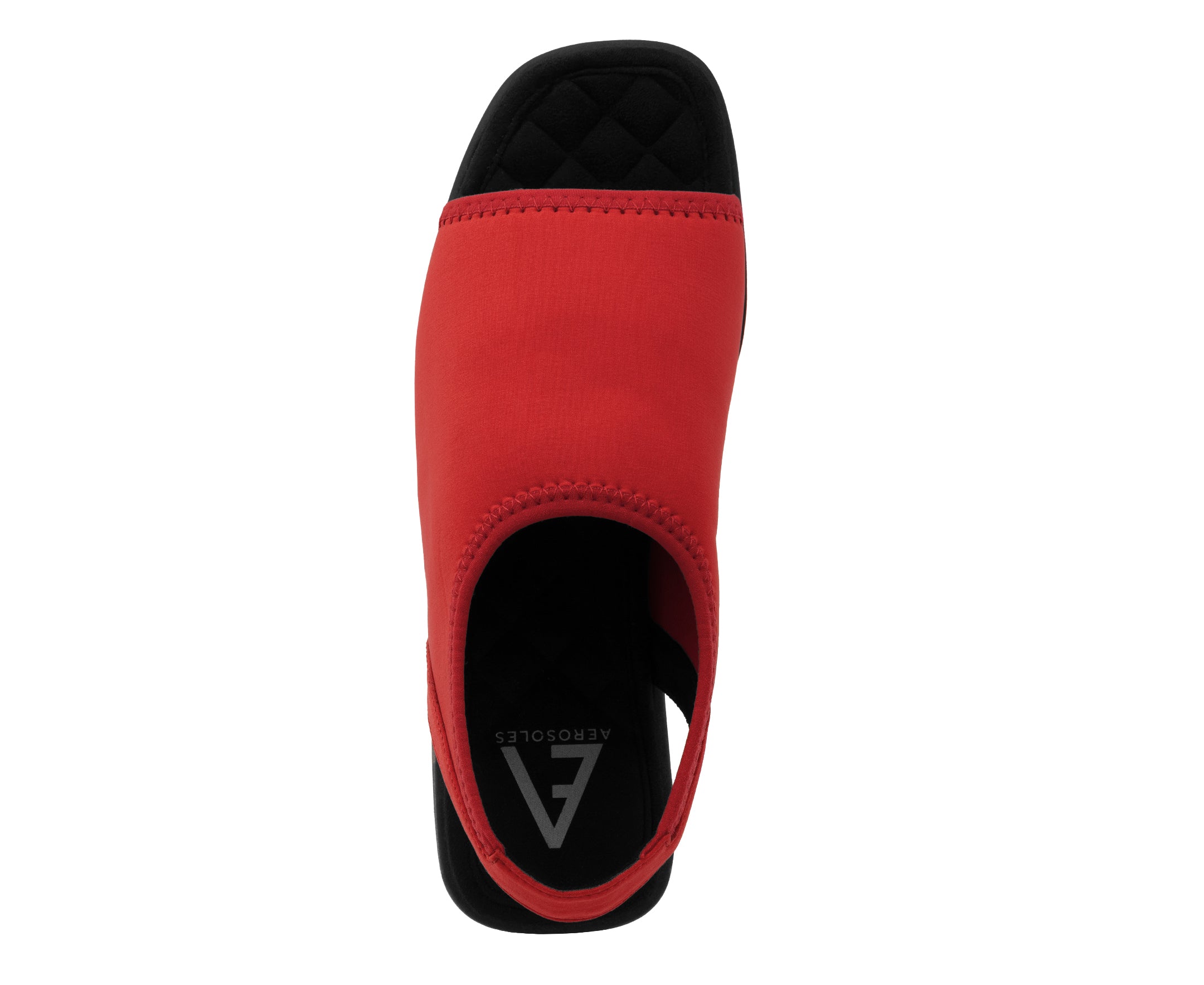 Azura Sandal Flat | Racing Red Stretch Gaberdine