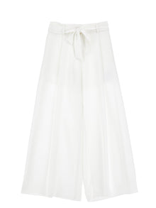 Girls | Elegant Satin Trousers | Cream