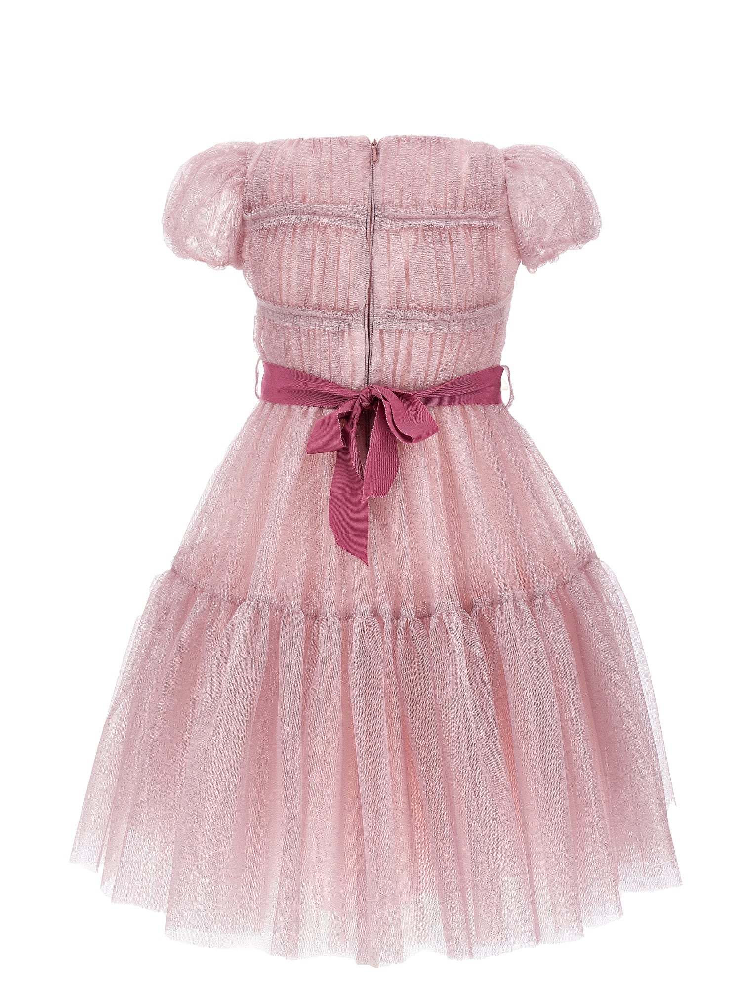 Girls | Whimsical Glitter Tulle Dress | Onion/Silver