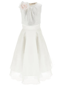Girls | Two-Piece Dress Top And Organza Skirt | Cream
