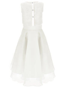 Girls | Two-Piece Dress Top And Organza Skirt | Cream