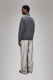 RAINS Sowa Knit Zip Cardigan Grey/Black Long Sleeve