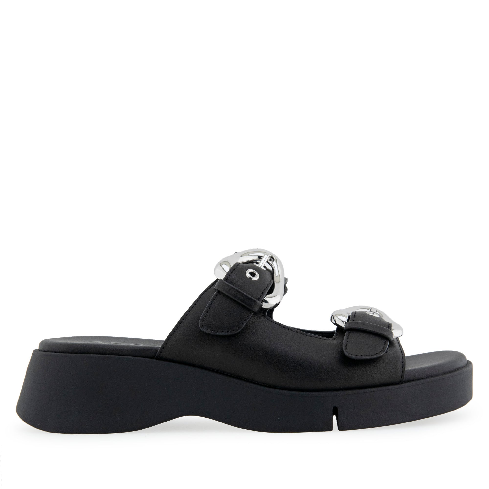 Faith Sandal Flatform | Black Faux Calf