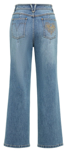Cleanfit Mulberry Silk Cotton High-Waist Jeans | Navy