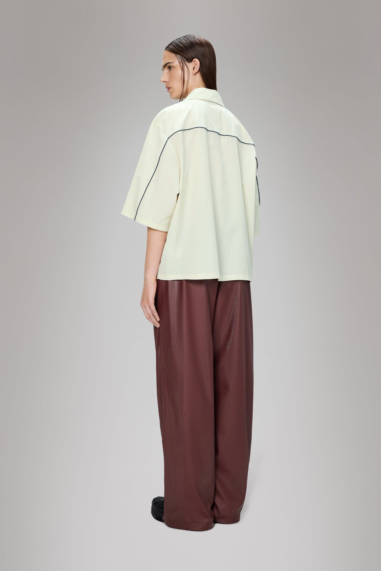 RAINS Rains x Umbro Drill Overshirt Vintage White Short Sleeve