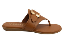 Glitz Sandal Flat | Tan Faux Nappa