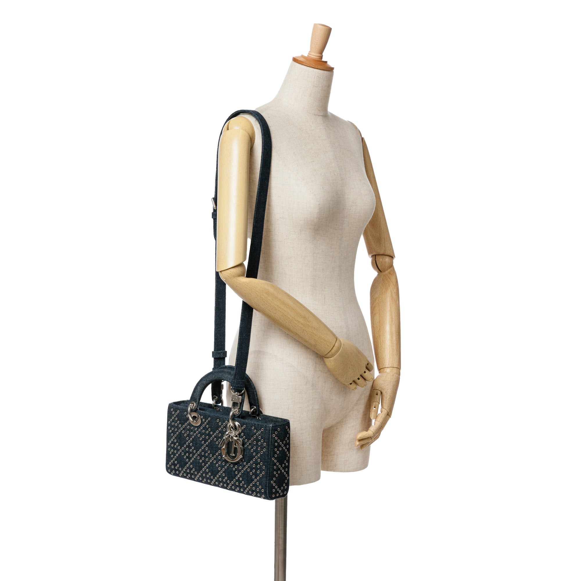 Dior | Pre-Owned Medium Denim Cannage Eyelet Lady D Joy | Blue/Navy