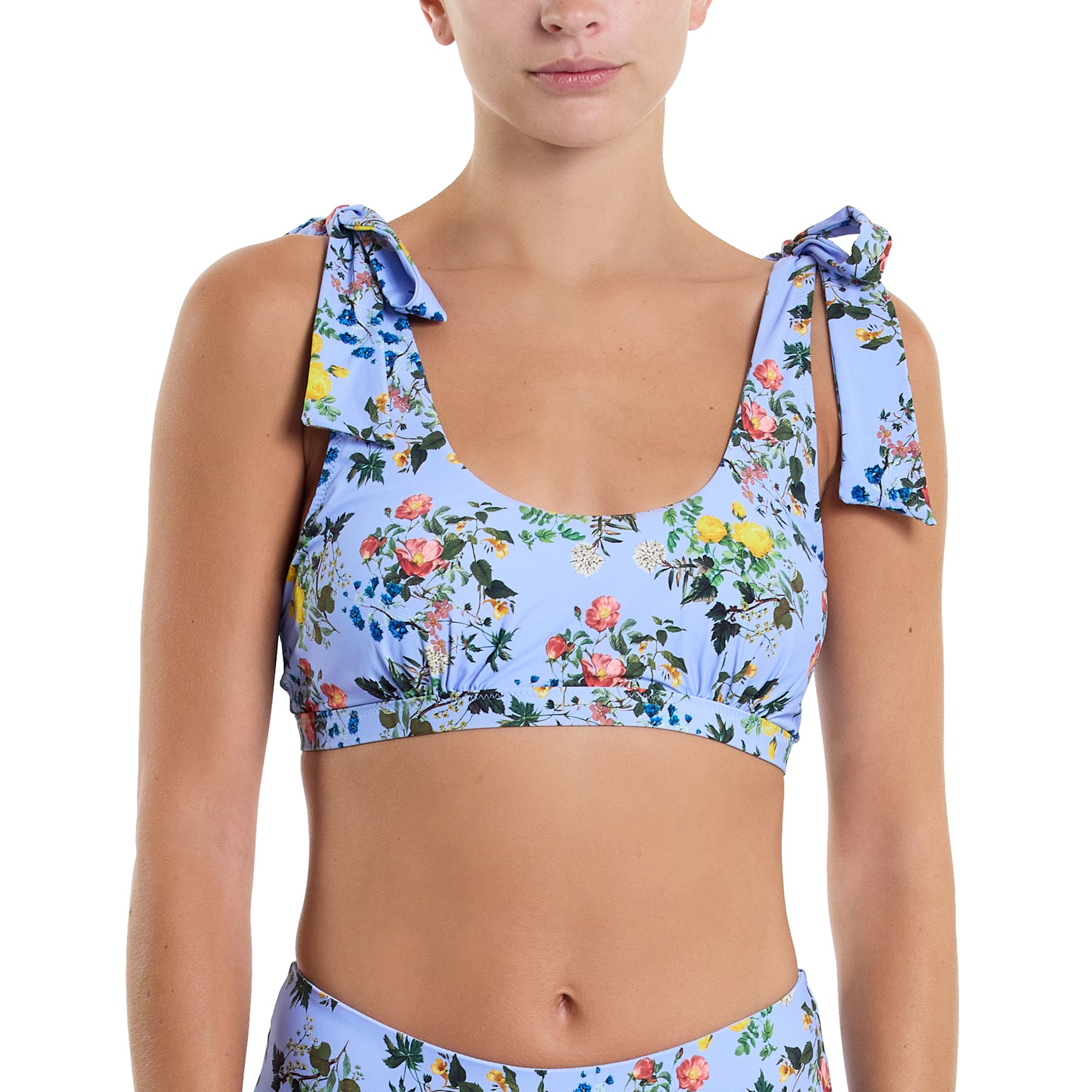 Swim Scoop Bikini Top | Thankful (Blue)