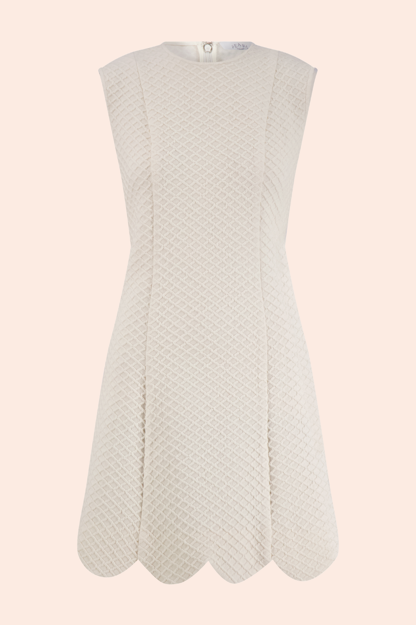 Textured Jersey Scallop Dress | Ivory
