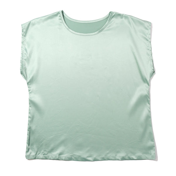 Satin Sleep Cap Sleeve Tee | Green Tea