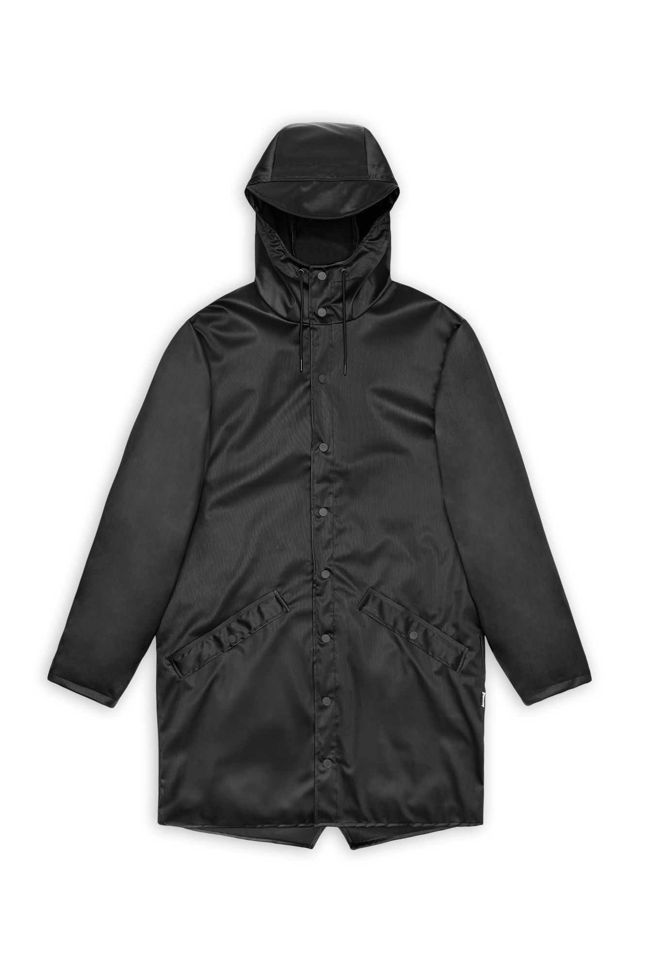 RAINS Long Jacket Black Grain Jacket